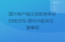 国外客户拖欠货款有申诉的地方吗-国内外起诉注意事项